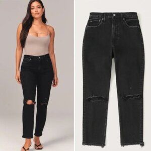 Abercrombie & Fitch | The Mom High Rise Jean | Black | 2 Short
